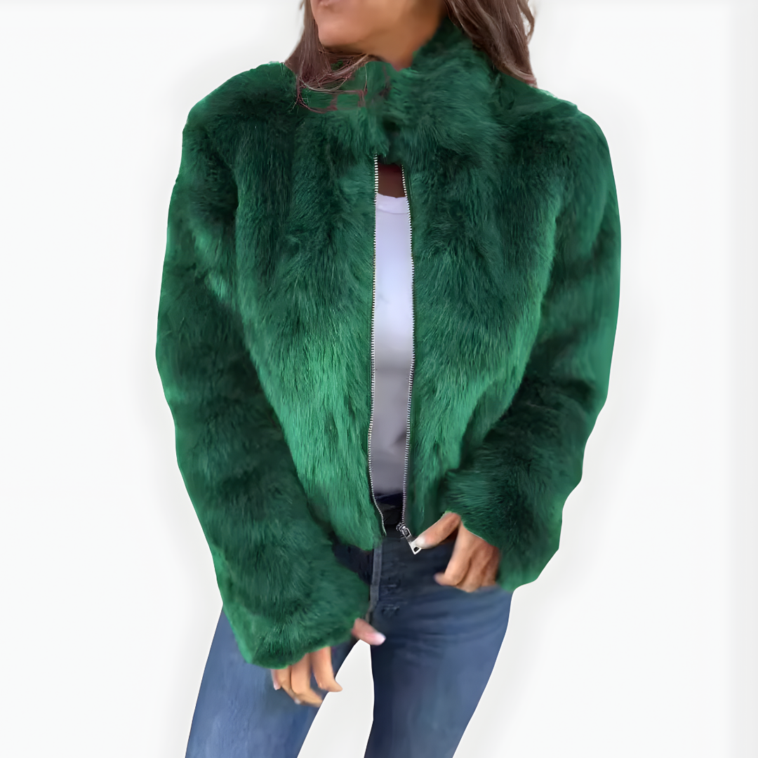 Aileen | Veste d'hiver en fourrure avec col montant