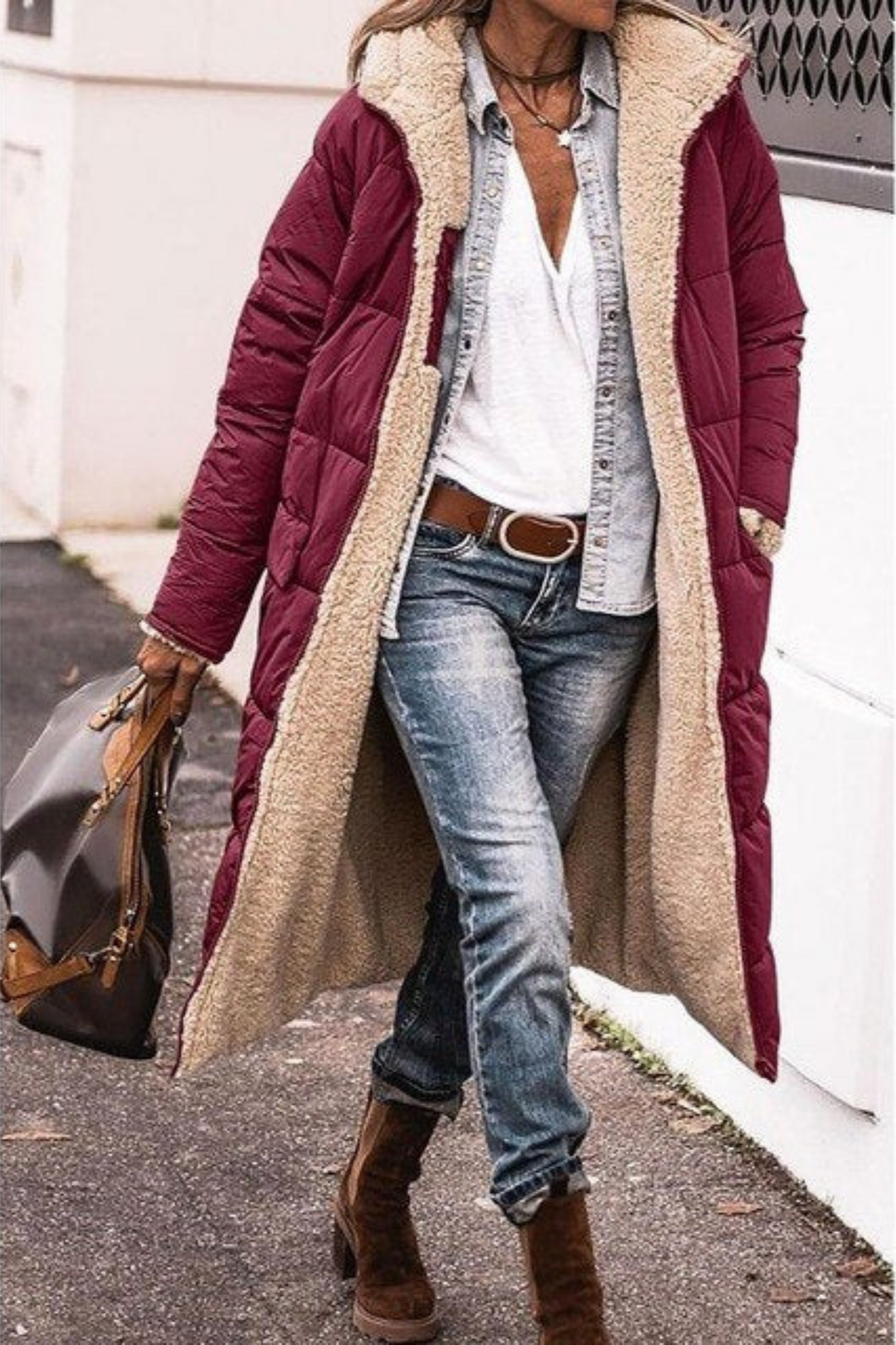 Charlene | Manteau long réversible