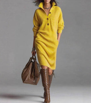 Pensée | Robe pull midi tricotée
