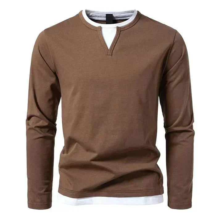 Alwin | T-shirt à manches longues premium en coton peigné