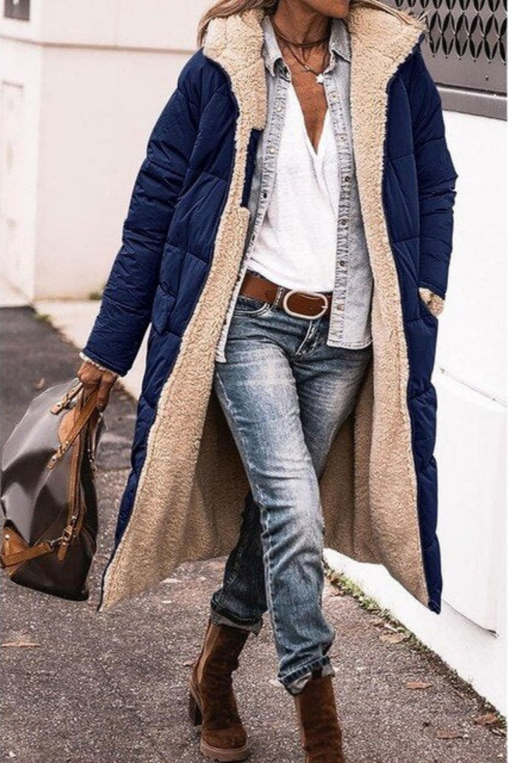 Charlene | Manteau long réversible