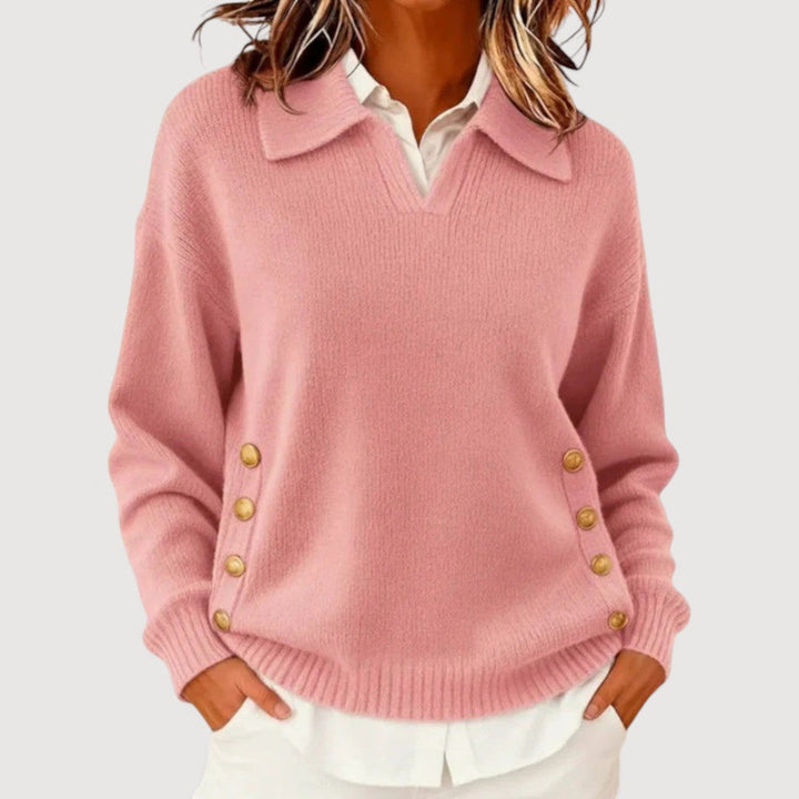 Marla | Pull en tricot avec décolleté en V et col