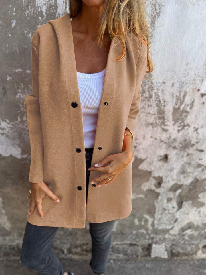 Adriana | Gilet avec boutons et capuche