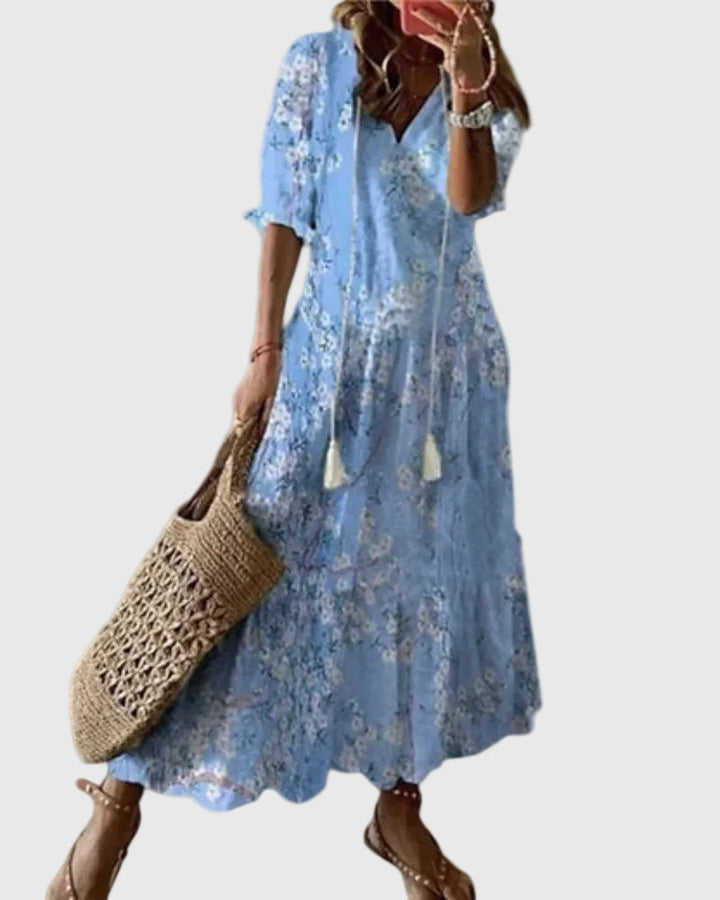 Amalia | Robe Maxikleid Vintage Boho d'Été