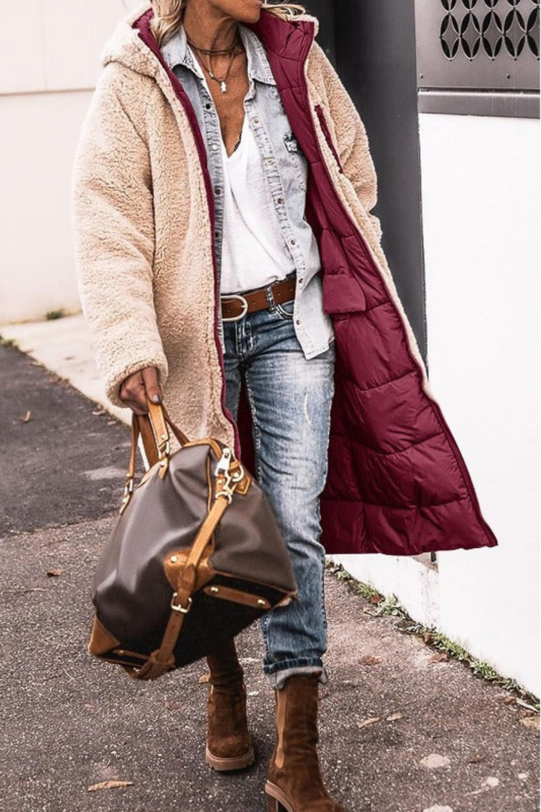 Charlene | Manteau long réversible