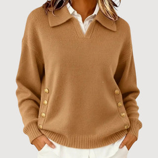 Marla | Pull en tricot avec décolleté en V et col