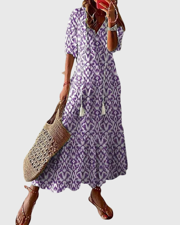 Amalia | Robe Maxikleid Vintage Boho d'Été