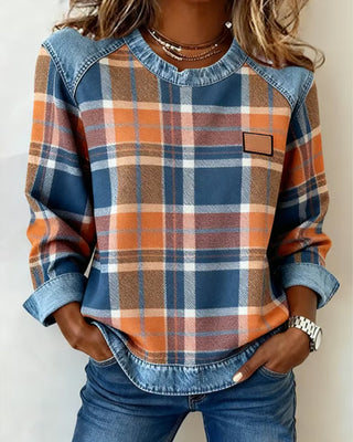 Perle | Sweat-shirt à carreaux décontracté