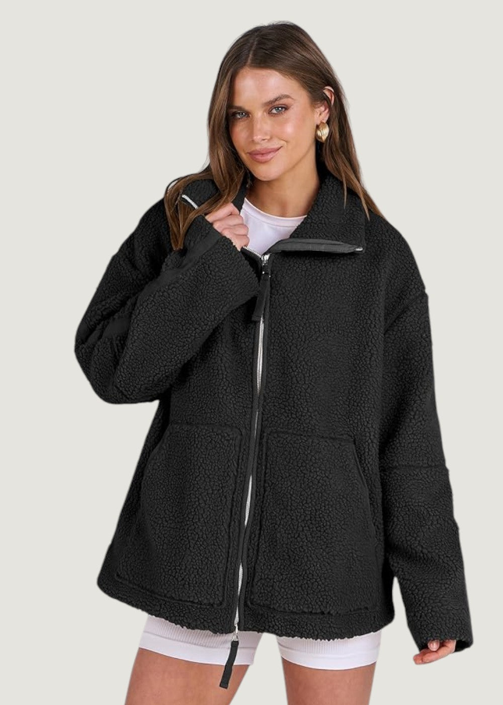 Maxine | Veste teddy avec zip