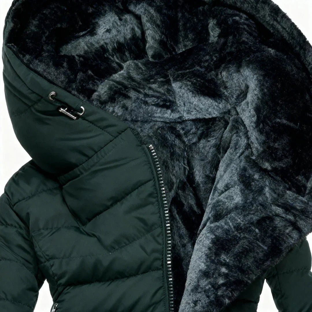 Marian | Manteau d'hiver ajusté avec capuche en fourrure