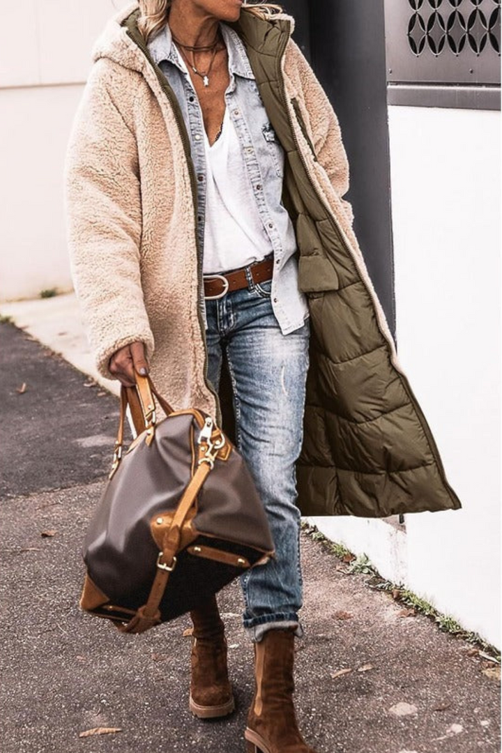 Charlene | Manteau long réversible