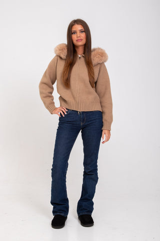 Alicia | Veste avec capuche en fausse fourrure