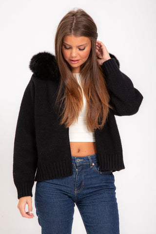 Alicia | Veste avec capuche en fausse fourrure
