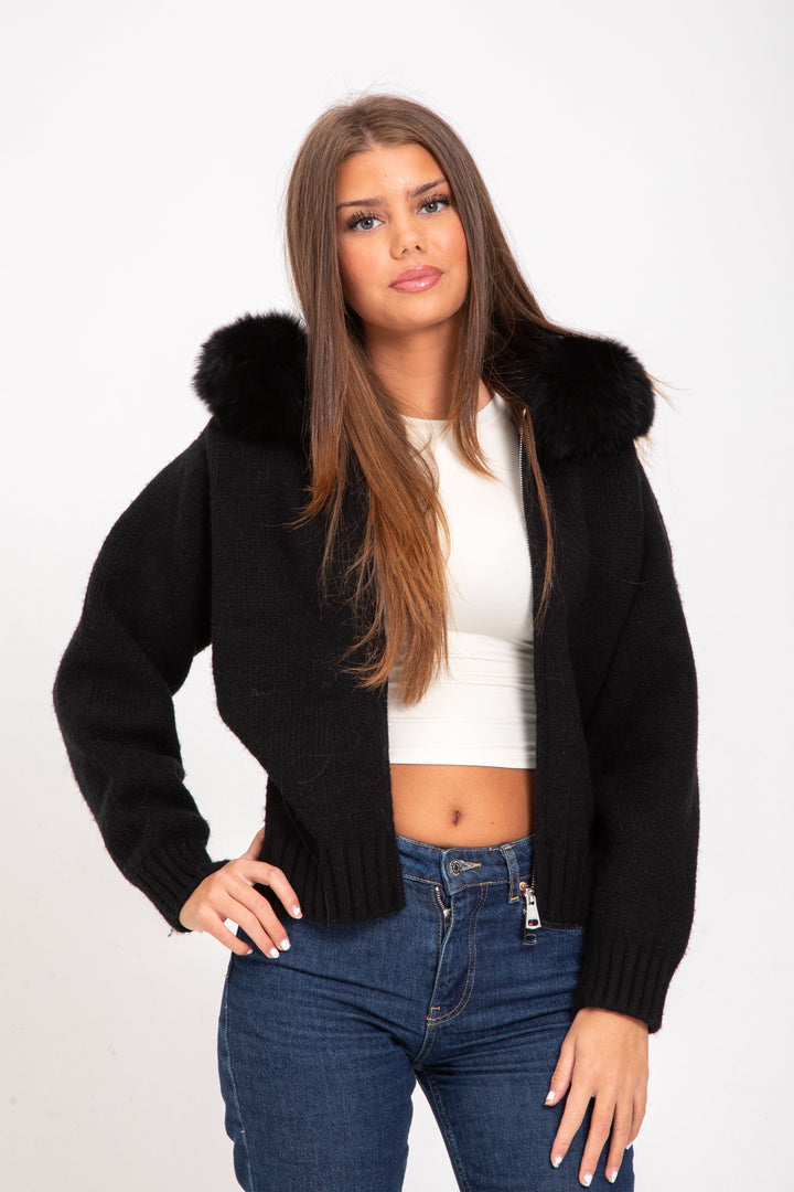 Alicia | Veste avec capuche en fausse fourrure