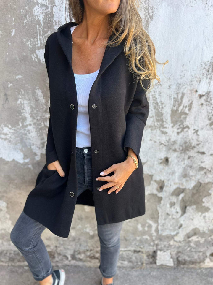 Adriana | Gilet avec boutons et capuche