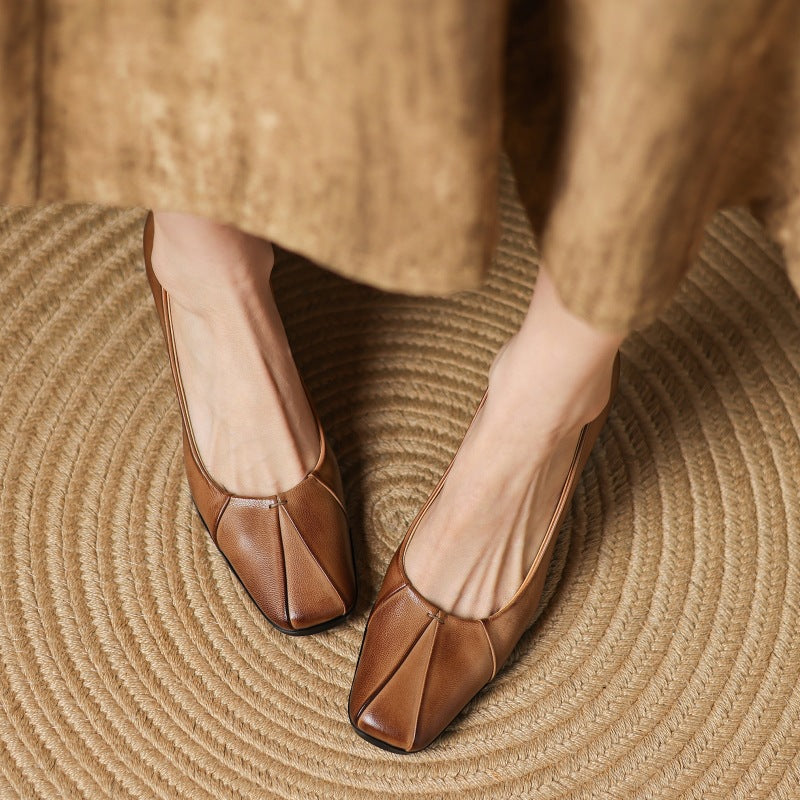Marisol Pumps en cuir avec bout carré