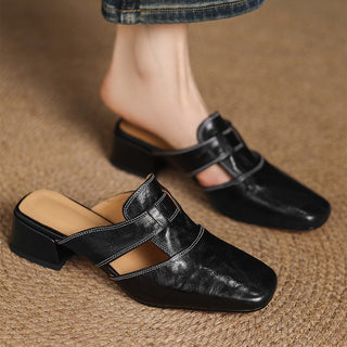 Mules en cuir Rosel avec bout carré