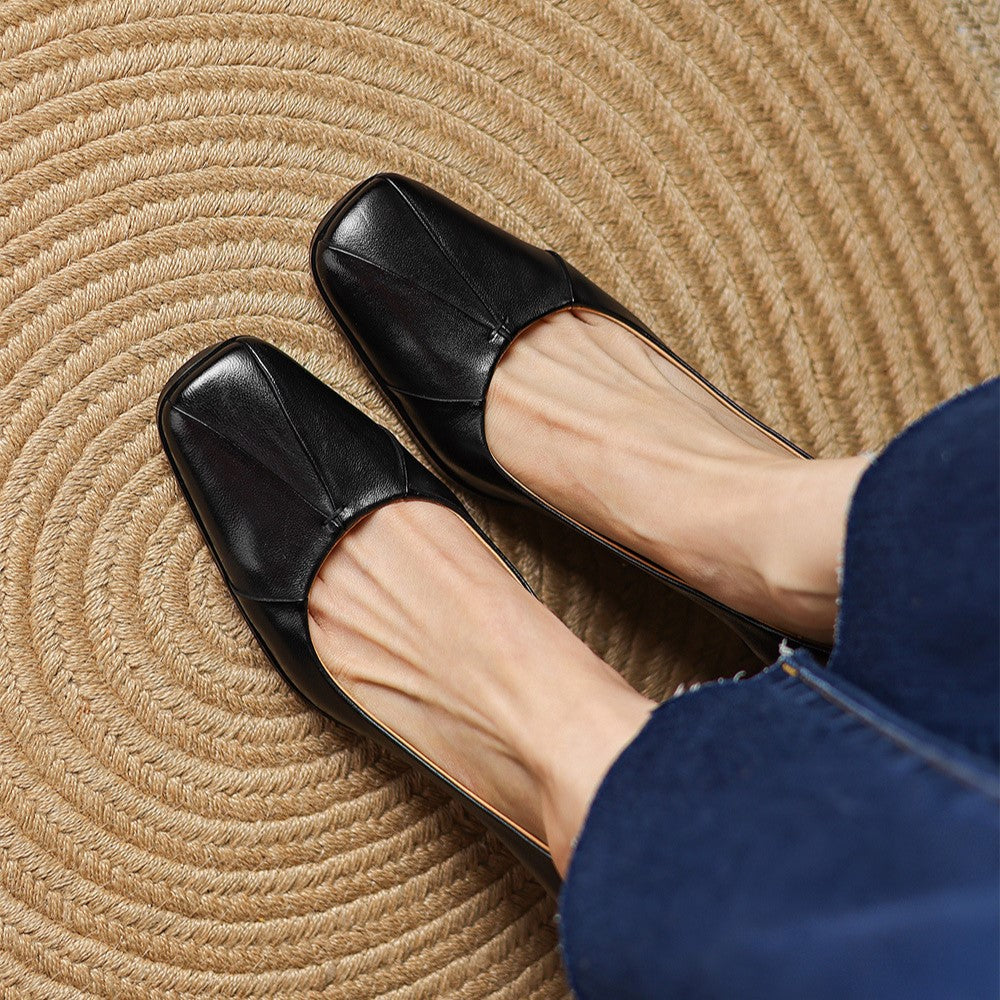 Marisol Pumps en cuir avec bout carré