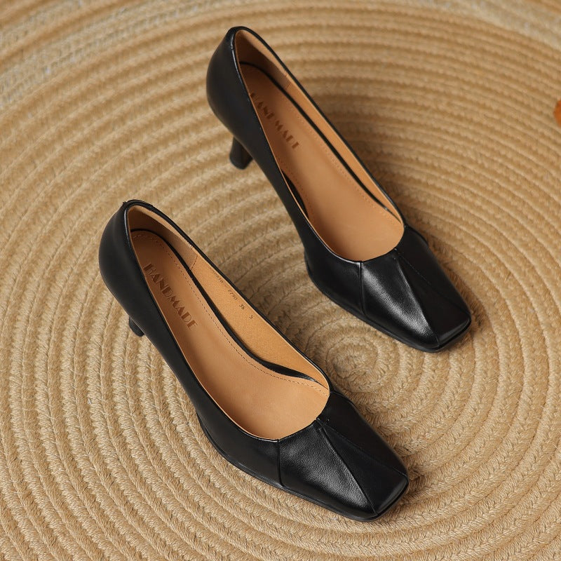 Marisol Pumps en cuir avec bout carré