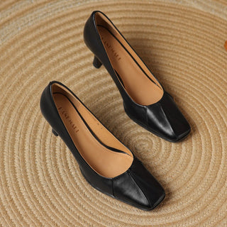 Marisol Pumps en cuir avec bout carré