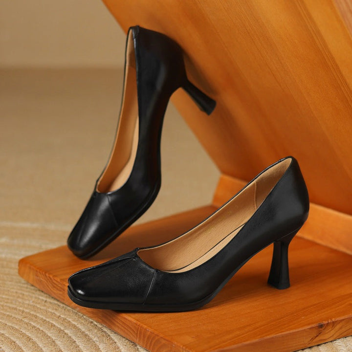 Marisol Pumps en cuir avec bout carré