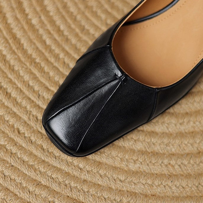 Marisol Pumps en cuir avec bout carré