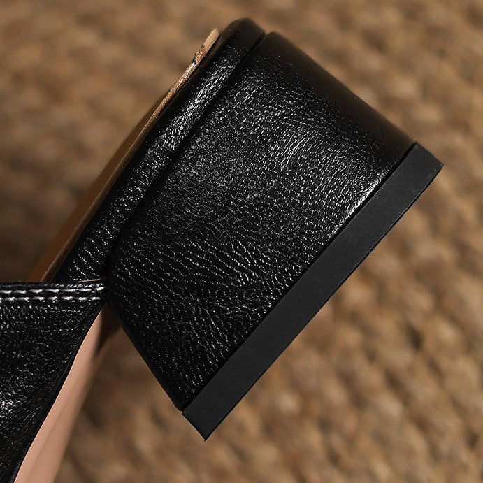 Mules en cuir Rosel avec bout carré