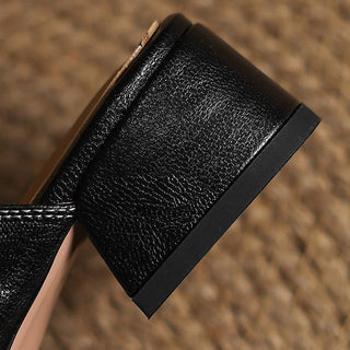 Mules en cuir Rosel avec bout carré