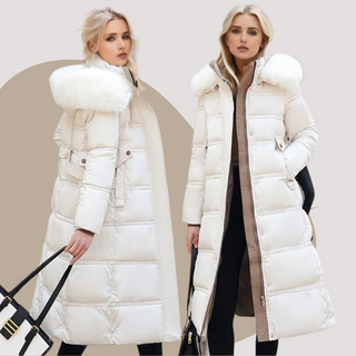 Jamaïque | Manteau d'hiver long avec capuche en fourrure