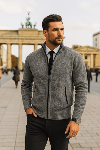 Leon | Pull en tricot avec fermeture éclair et cintrage