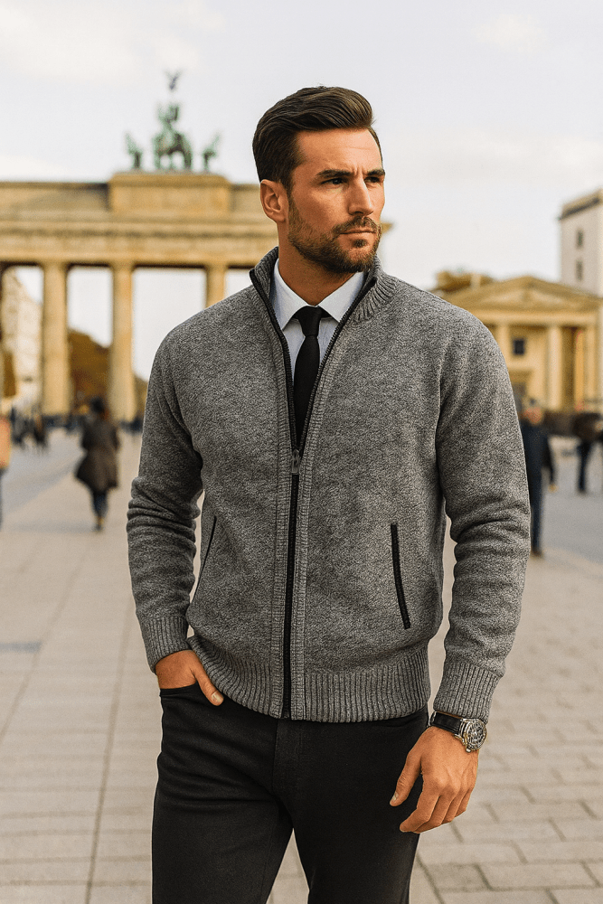 Leon | Pull en tricot avec fermeture éclair et cintrage