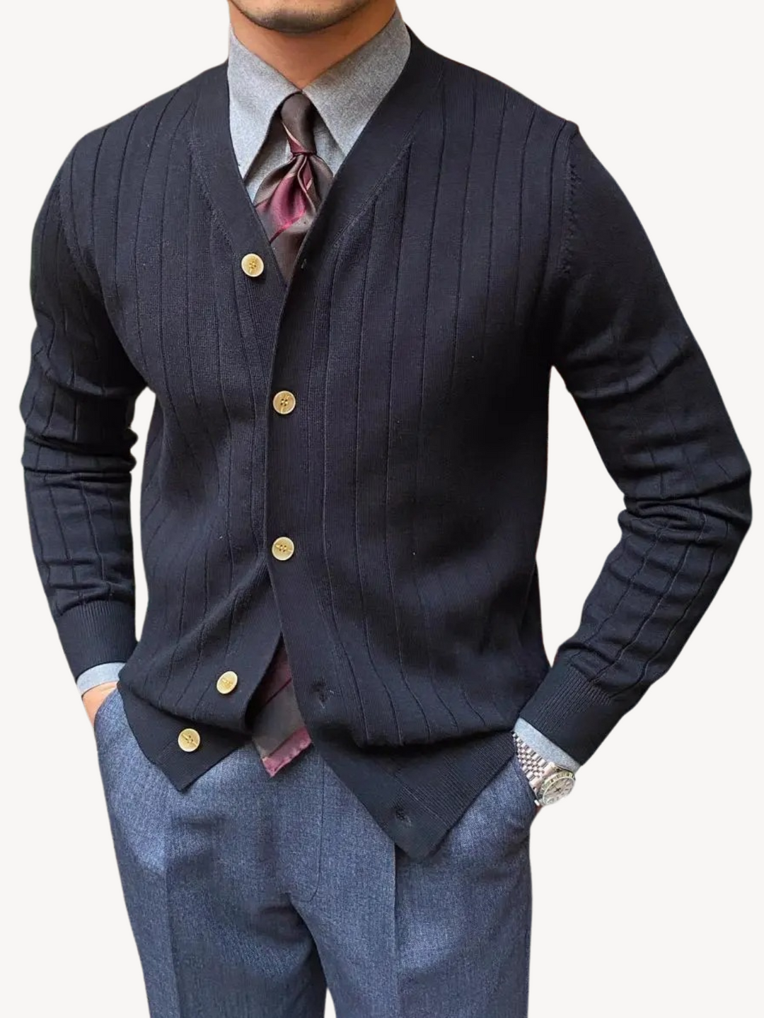 Andrew | Cardigan pour hommes avec décolleté en V