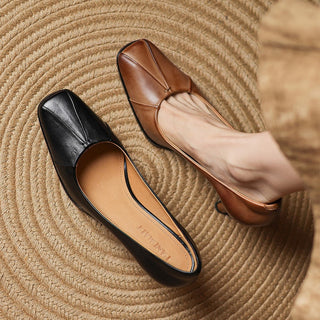 Marisol Pumps en cuir avec bout carré