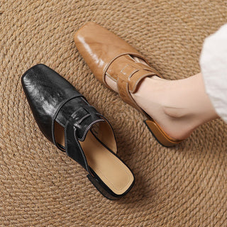 Mules en cuir Rosel avec bout carré