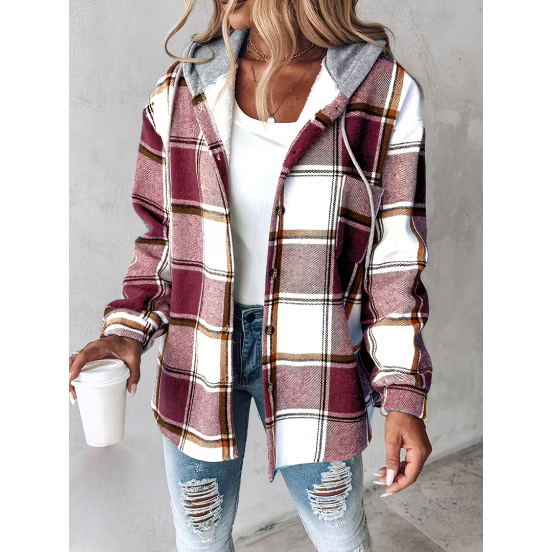 Maia | Veste à carreaux avec coupe décontractée et capuche
