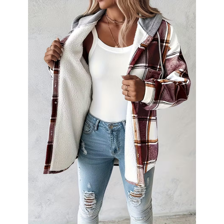 Maia | Veste à carreaux avec coupe décontractée et capuche