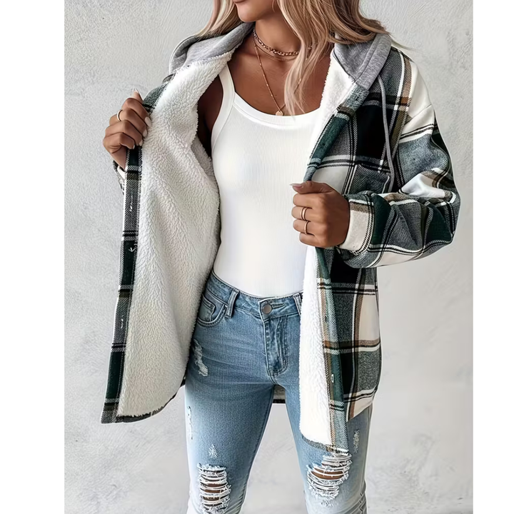 Maia | Veste à carreaux avec coupe décontractée et capuche