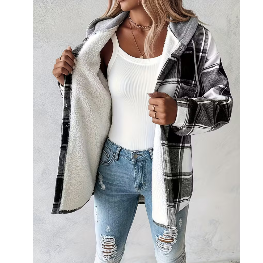 Maia | Veste à carreaux avec coupe décontractée et capuche