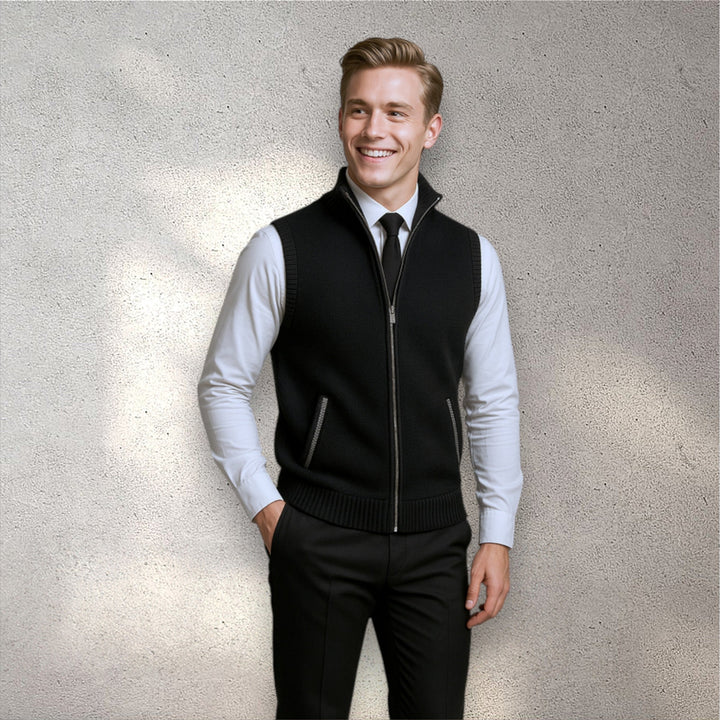 Edwin | Gilet en tricot avec col montant