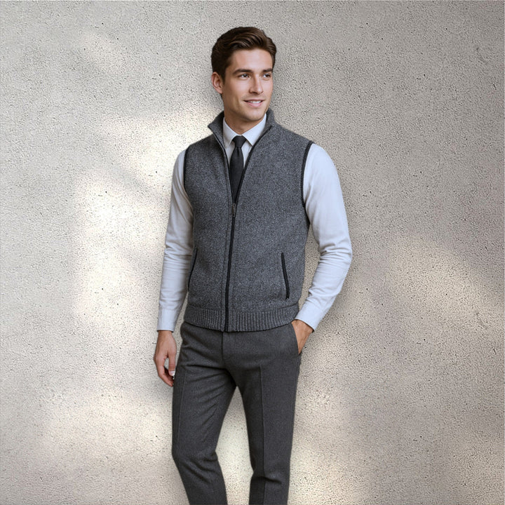 Edwin | Gilet en tricot avec col montant