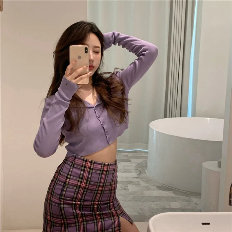 Erika | Pull Crop-Top avec Boutons