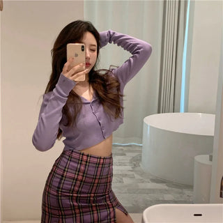Erika | Pull Crop-Top avec Boutons