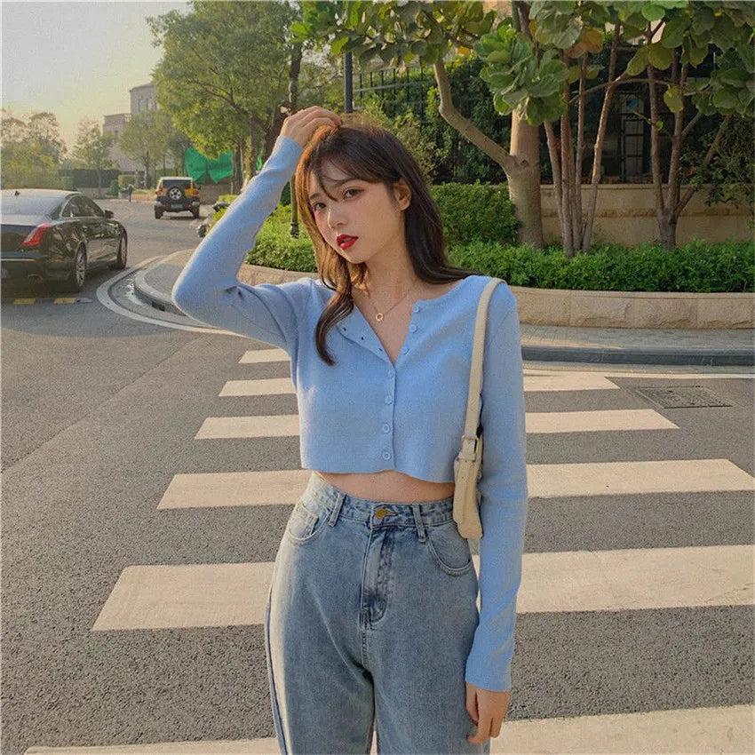 Erika | Pull Crop-Top avec Boutons