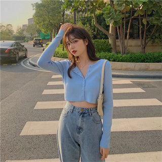 Erika | Pull Crop-Top avec Boutons