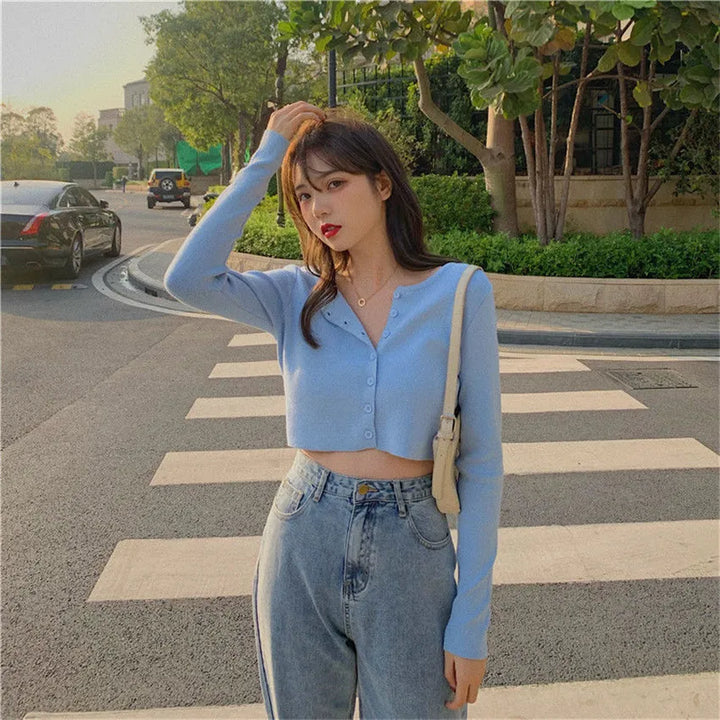 Erika | Pull Crop-Top avec Boutons