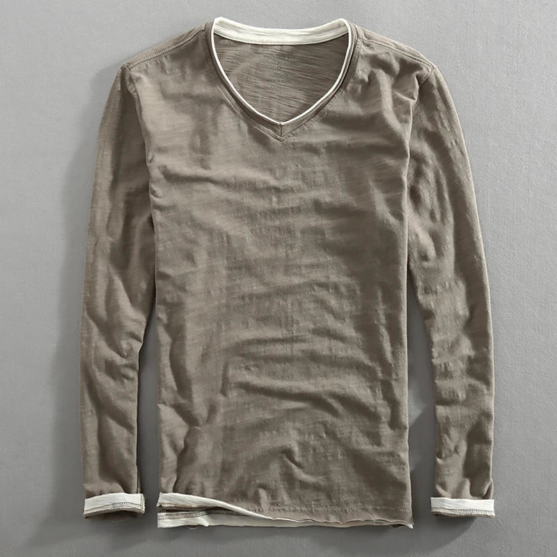 Bastian | T-shirt à manches longues avec décolleté en V