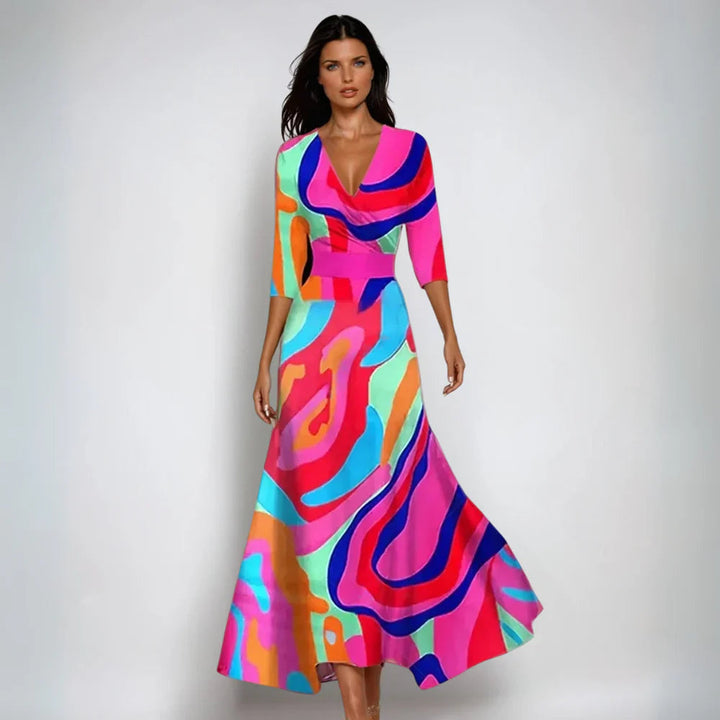 Hailey | Robe Maxi Fleurie à Enveloppe pour Femmes