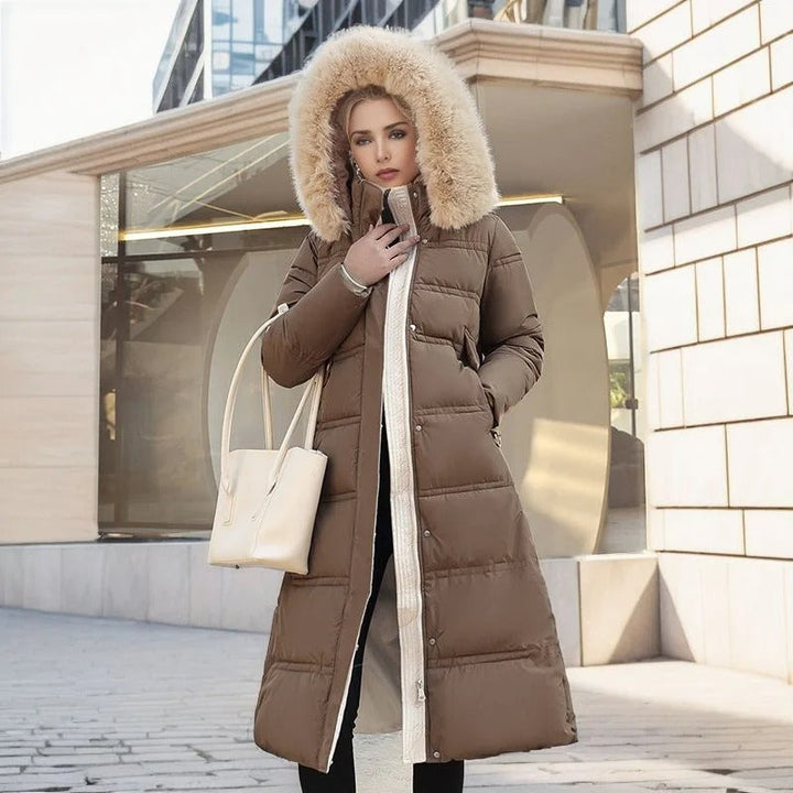 Jamaïque | Manteau d'hiver long avec capuche en fourrure