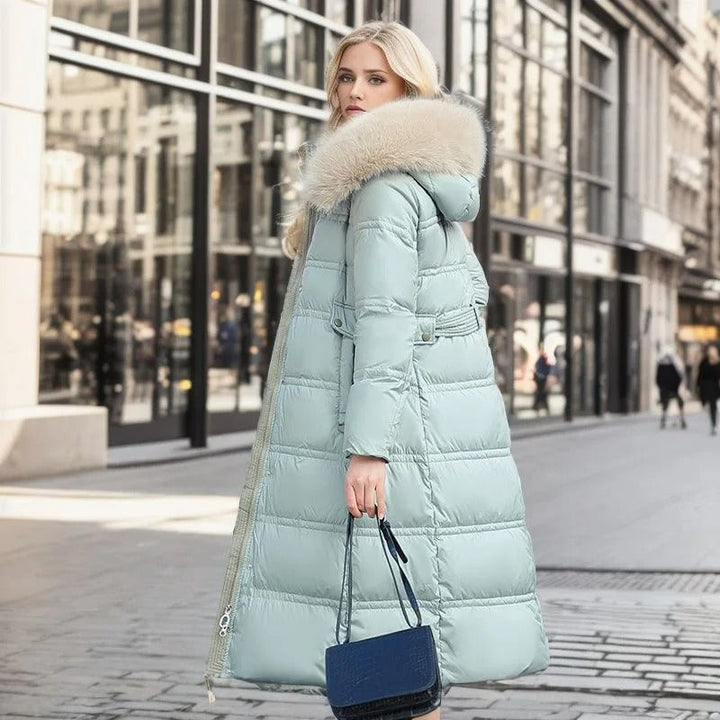 Jamaïque | Manteau d'hiver long avec capuche en fourrure