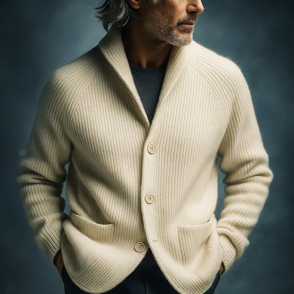 SILVORO | GILET EN LAINE CÔTELÉE POUR HOMMES
